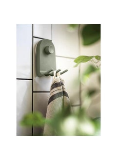 Zaboon Triple hook with suction cup, grey-green, 7x11 cm  - Image 3