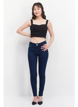 INC Women Square Neck Sleeveless Plain Crop Top, Black  - Image 4
