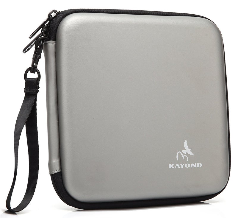 KAYOND Portable Hard Carrying Travel Storage Case for External USB, DVD, CD, Blu-ray Rewriter/Writer and Optical Drives (Gray) - Image 1