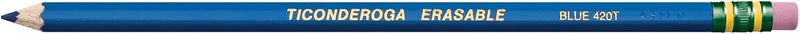 Ticonderoga Erasable Checking Pencils with Eraser, Pre-Sharpened, Blue, Pack of 1 (12 ct) - Image 1