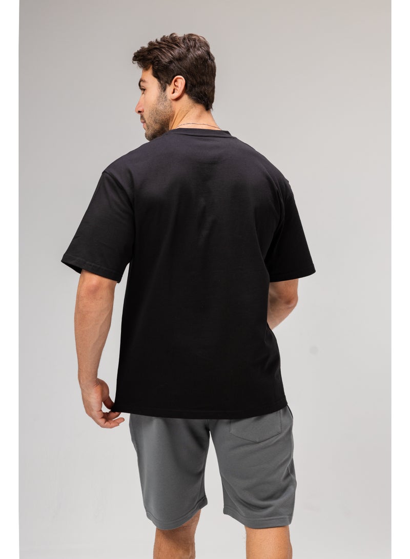 Future Men Basic Half Sleeves T-Shirt Casual Style With Simple Design For Men Black Size XXL - Image 2