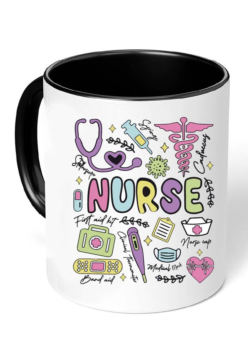 برينت شوب فور مي كوب قهوة أسود ليوم الممرضات - هدية ليوم الممرضات العالمي - هدايا تقدير الممرضات - مثالي للمحترفين الطبيين والطلاب - آمن للاستخدام في غسالة الأطباق والميكروويف - Image 3