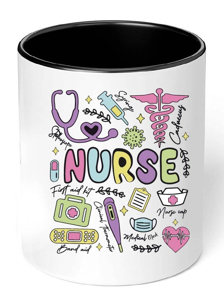 برينت شوب فور مي كوب قهوة أسود ليوم الممرضات - هدية ليوم الممرضات العالمي - هدايا تقدير الممرضات - مثالي للمحترفين الطبيين والطلاب - آمن للاستخدام في غسالة الأطباق والميكروويف - Image 4