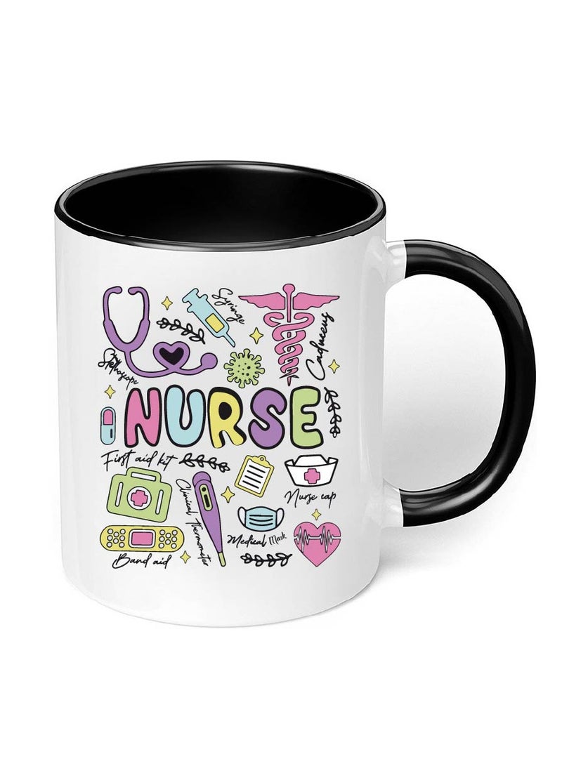 برينت شوب فور مي كوب قهوة أسود ليوم الممرضات - هدية ليوم الممرضات العالمي - هدايا تقدير الممرضات - مثالي للمحترفين الطبيين والطلاب - آمن للاستخدام في غسالة الأطباق والميكروويف - Image 5