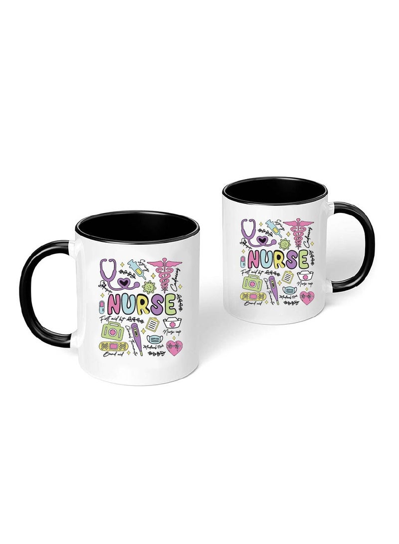 برينت شوب فور مي كوب قهوة أسود ليوم الممرضات - هدية ليوم الممرضات العالمي - هدايا تقدير الممرضات - مثالي للمحترفين الطبيين والطلاب - آمن للاستخدام في غسالة الأطباق والميكروويف - Image 2