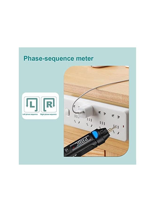 promass Hadheld Digital Multimeter Electric Test Pen Professional Voltage Current Resistance Diode Continuity Test True RMS Automatic Measurement Tester Live Wire Recognition Meter