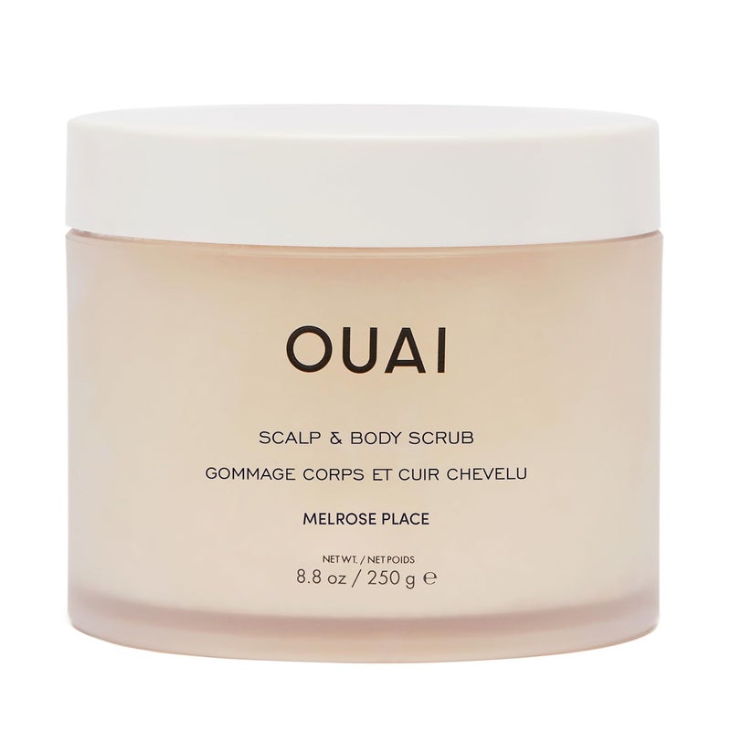 Ouai سكراب فروة الرأس والجسم OUAI من ميلروز بليس - سكراب مقشر للجسم مع سكر ومزيج زيت جوز الهند لبشرة ناعمة ومرطبة - سكراب لطيف لفروة الرأس لإزالة تراكم المنتجات 88 أونصة
