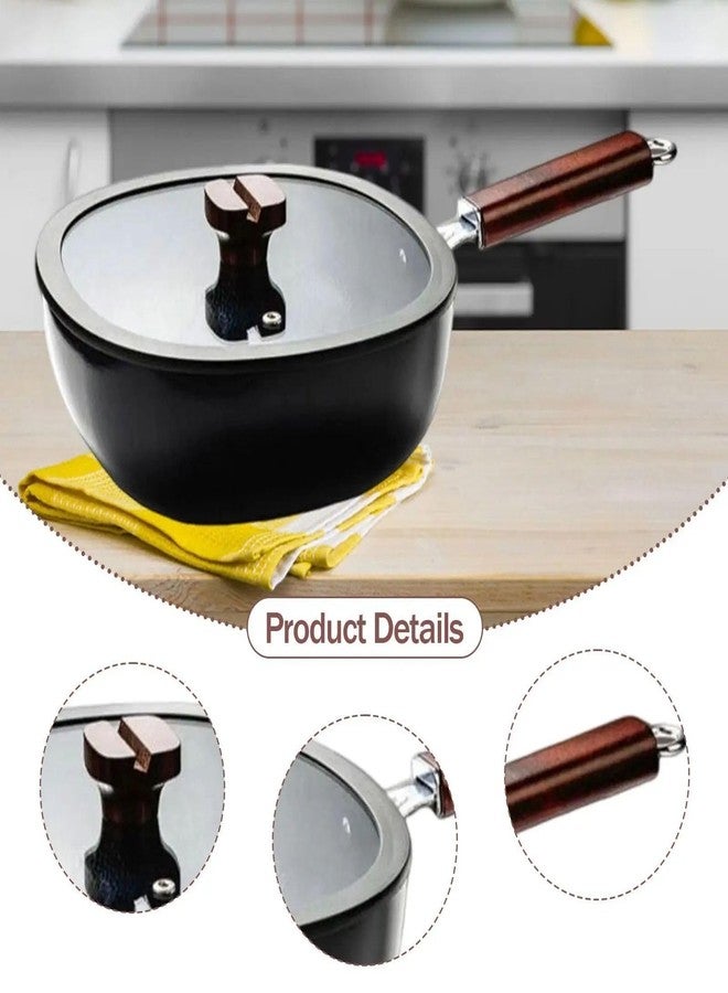 VishBin Square Shape Carbon Steel Frying Wok with Lid & Wooden Handle – Multi-Use Cooking Pot for Stir Fry, Noodles, Curries & Deep Frying - Image 4
