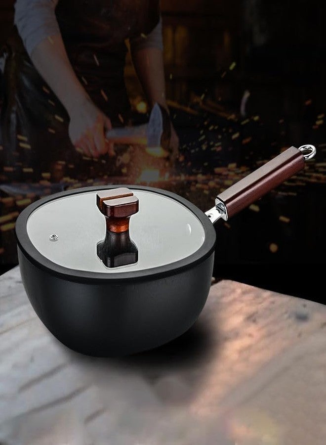 VishBin Square Shape Carbon Steel Frying Wok with Lid & Wooden Handle – Multi-Use Cooking Pot for Stir Fry, Noodles, Curries & Deep Frying - Image 1