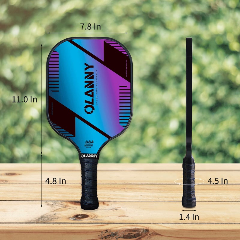 OLANNY Pickleball Paddles Set of 4 Graphite Pickleball Set with Honeycomb Core and Comfort Grip,Pickle-Ball Equipment Includes 4 Pickleball Racquets,6 Balls,4 Pickleball Grip Tape & 1 Portable Bag - Image 4