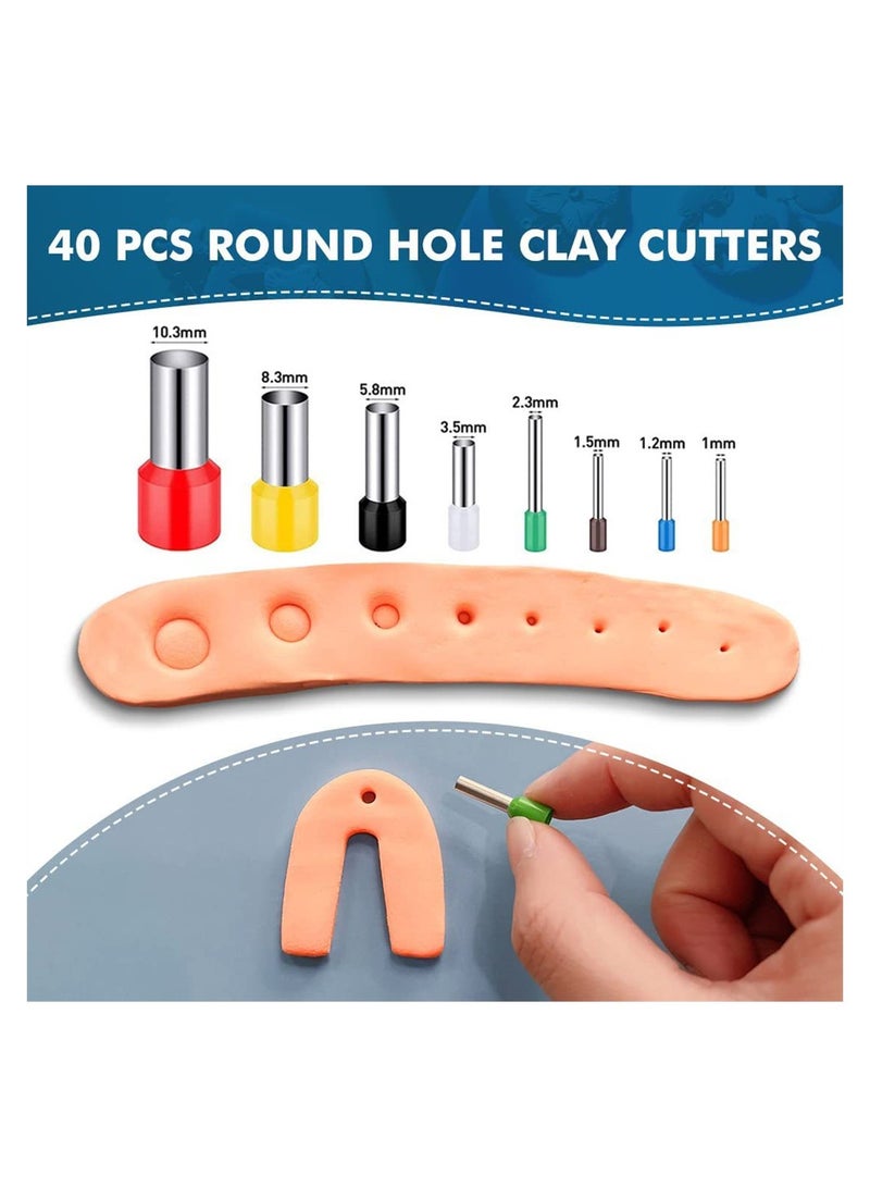 SYOSI Polymer Clay Cutters Set, 36 Shapes Stainless Steel Clay Cutters with 40 Circle Shape Cutters and 50 Earrings Accessories, Clay Earing Cutters for Polymer Clay Jewelry Making, 126 Pcs  - Image 4