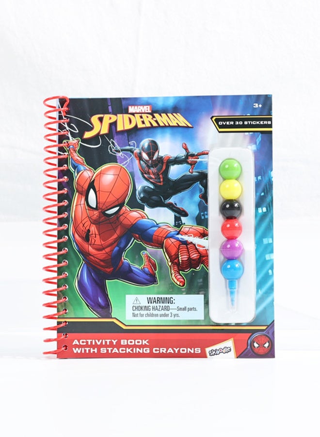 MARVEL SPIDER MAN ACTIVITY BOOK WITH STACKING CRAYONS - Image 1