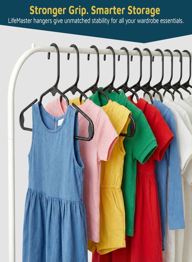 Lifemaster Plastic Kids Clothes Hanger - Children Clothes Hanger with Shoulder Notch, 11.6 Inch Space-Saving Closet Organizer for Baby, Toddler, and Kids Clothing, Hold Up to 4 lbs, Pack of 30, White - Image 3