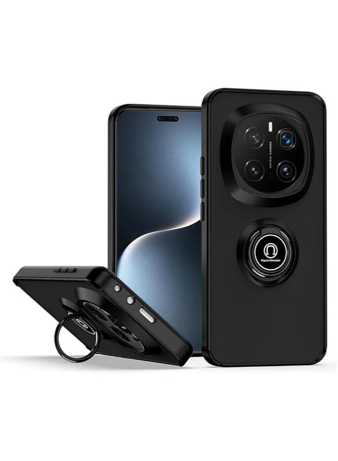 Compatible with Honor Magic 7 Pro Case with Ring Holder, PC +TPU Shockproof Bumper Case Matte Translucent Protective Cover for Honor Magic 7 Pro - Image 1