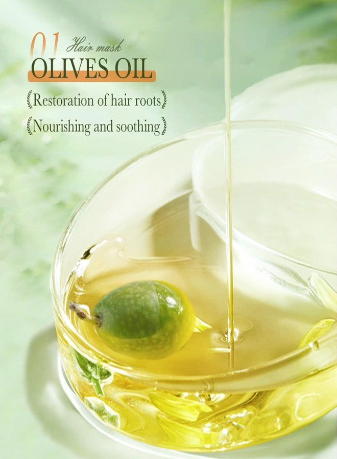 Grospe Olives Oil Hair Mask with 98% Olive+ Vitamin B5 and Squalane,Deep Repair Hair Treatment Strengthening Hair Multi Effect Nourishment Dense Repair - Image 4