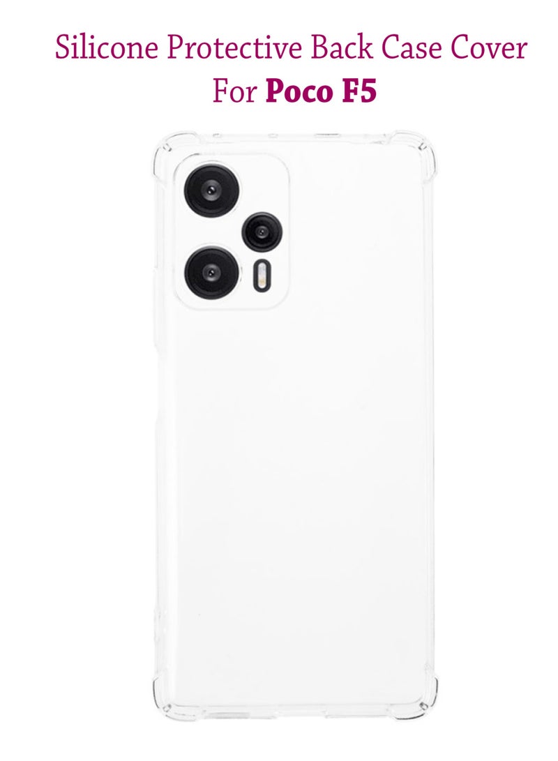 ولديك غطاء حماية خلفي من السيليكون لهاتف Xiaomi Poco F5 شفاف - Image 1