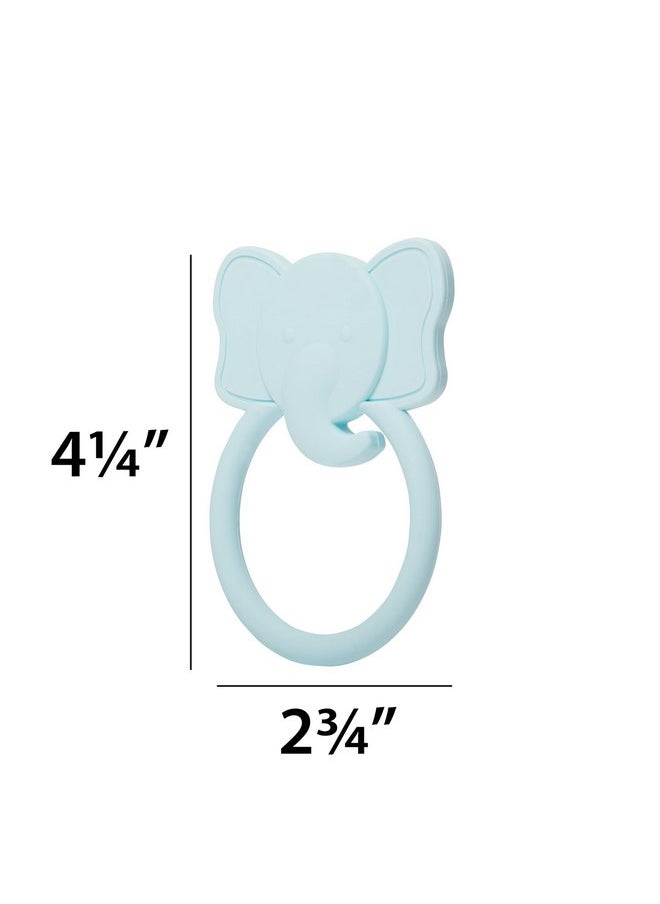 C.R. Gibson C.R. Gibson 100% Food Grade Silicone Elephant Baby Teether for Infants, 2.75" x 4.25", Multicolor  - Image 3