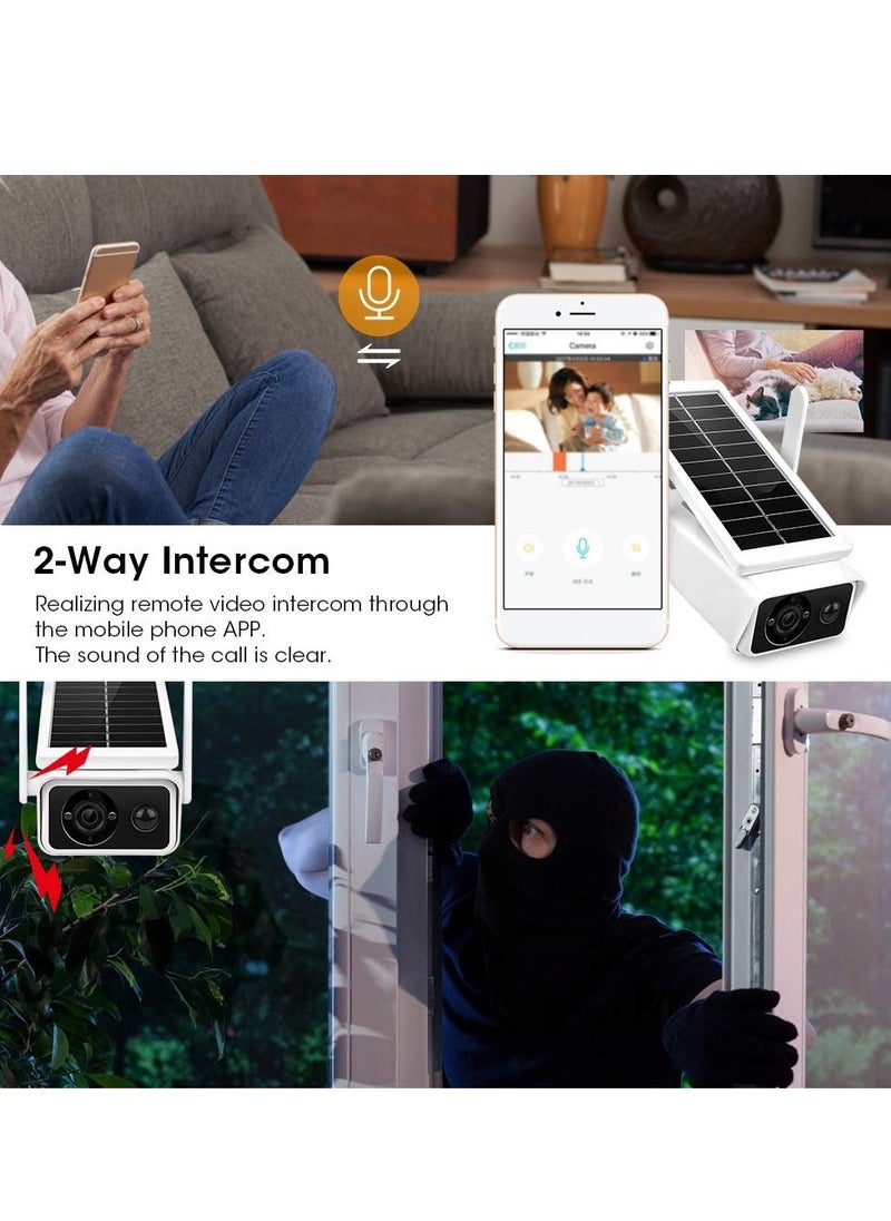 KASTWAVE - 1080P Solar Surveillance Camera, IP66 Waterproof WiFi Security Camera, Support WiFi/AP Hotspot Connection, with IR Night Vision + PIR Motion Detection + Low-Power Consumption + 2 Way Audio Talk - Image 1