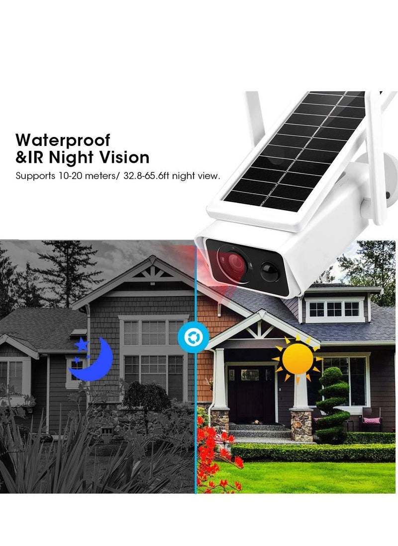 KASTWAVE - 1080P Solar Surveillance Camera, IP66 Waterproof WiFi Security Camera, Support WiFi/AP Hotspot Connection, with IR Night Vision + PIR Motion Detection + Low-Power Consumption + 2 Way Audio Talk - Image 1