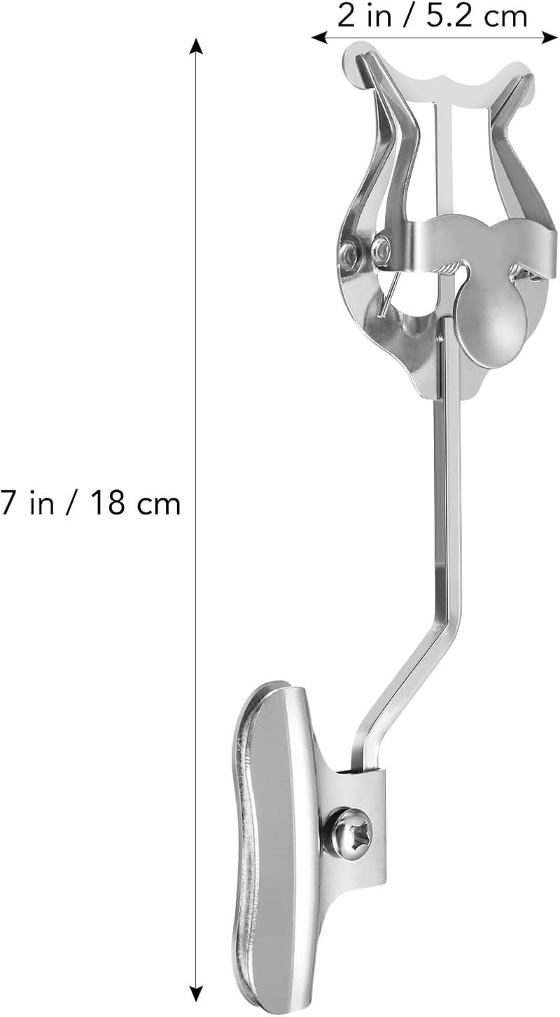 EXCEART Clarinet Music Holder, Trumpet Trombone Sheet Music Clip Lyre, Silver Metal, Modern Style, C Instrument Key - Image 3