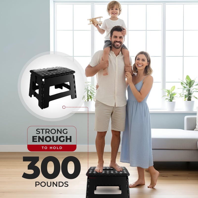 Utopia Home Folding Step Stool with Handle â€“ 9 Inch Anti Slip Collapsible Stool â€“ Holds Up to 300 lbs â€“ Sturdy Plastic Step Stool Foldable for Kitchen, Bathroom and Home Use (1-Pack, Purple) - Image 4