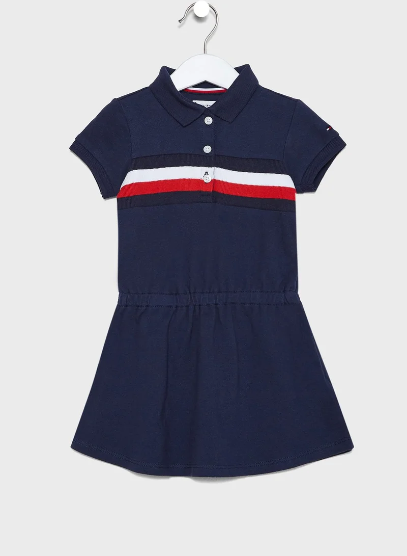 TOMMY HILFIGER Kids Stripe Panel Polo Dress