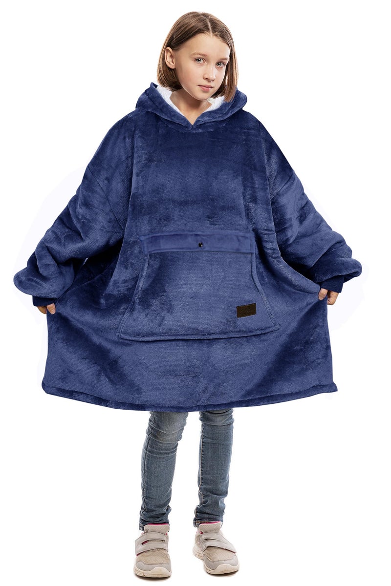 Catalonia Catalonia Blanket Hoodie for Kids  Oversized Wearable Sherpa Sweatshirt Pullover for 7-16 yr Teens Youth  Kids Gift Idea  - Image 1