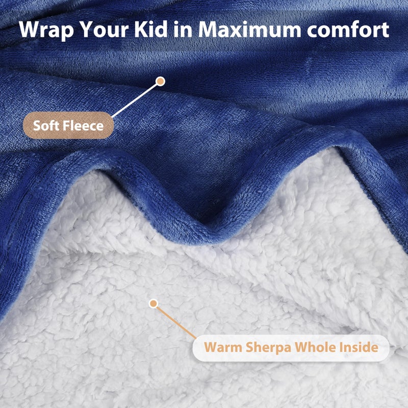 Catalonia Catalonia Blanket Hoodie for Kids  Oversized Wearable Sherpa Sweatshirt Pullover for 7-16 yr Teens Youth  Kids Gift Idea  - Image 4