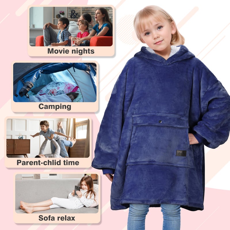 Catalonia Catalonia Blanket Hoodie for Kids  Oversized Wearable Sherpa Sweatshirt Pullover for 7-16 yr Teens Youth  Kids Gift Idea  - Image 5