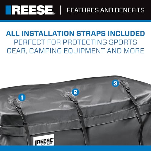 Reese حقيبة نقل البضائع المقاومة للمطر من ريس إكسبلور 1043000، سعة 13 قدم مكعب، 54 × 21 × 20 بوصة، تناسب معظم حوامل البضائع المثبتة على السحب - Image 5