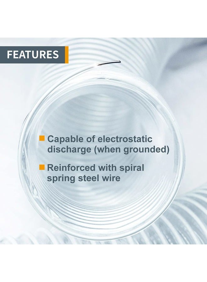 POWERTEC 70111 4" x 10' PVC Dust Collection Hose for Dust Collector for Woodworking and Shop Vacuum, 4 Inch Dust Collector Hose for Dust Collection Fittings - Image 4