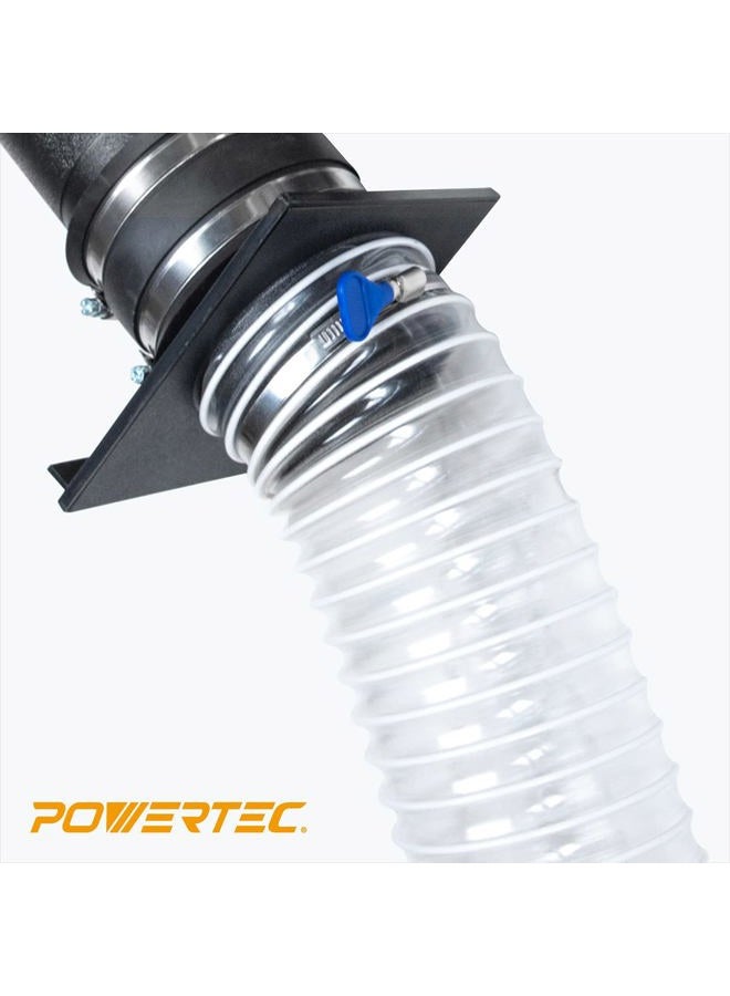 POWERTEC 70111 4" x 10' PVC Dust Collection Hose for Dust Collector for Woodworking and Shop Vacuum, 4 Inch Dust Collector Hose for Dust Collection Fittings - Image 5