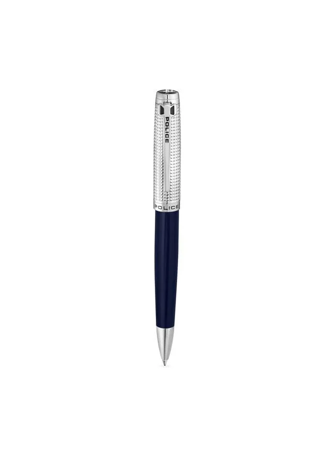 بوليس Batang Twist Ballpoint Pen, Stainless Steel & Enamel, Blue Ink
