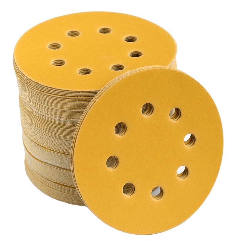 Aiyard 5-Inch 8-Hole Hook and Loop Sanding Discs 600-Grit Random Orbit Sandpaper, 100-Pack - Image 1