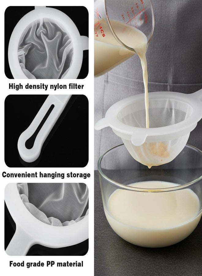 WJIAAA Ultra Fine Nylon Mesh Strainer, 80 Mesh Food Filter Sieve Colander with Plastic Handle for Kitchen Yogurt Juice Milk Honey - Image 4