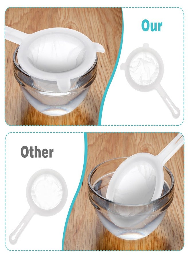 WJIAAA Ultra Fine Nylon Mesh Strainer, 80 Mesh Food Filter Sieve Colander with Plastic Handle for Kitchen Yogurt Juice Milk Honey - Image 2