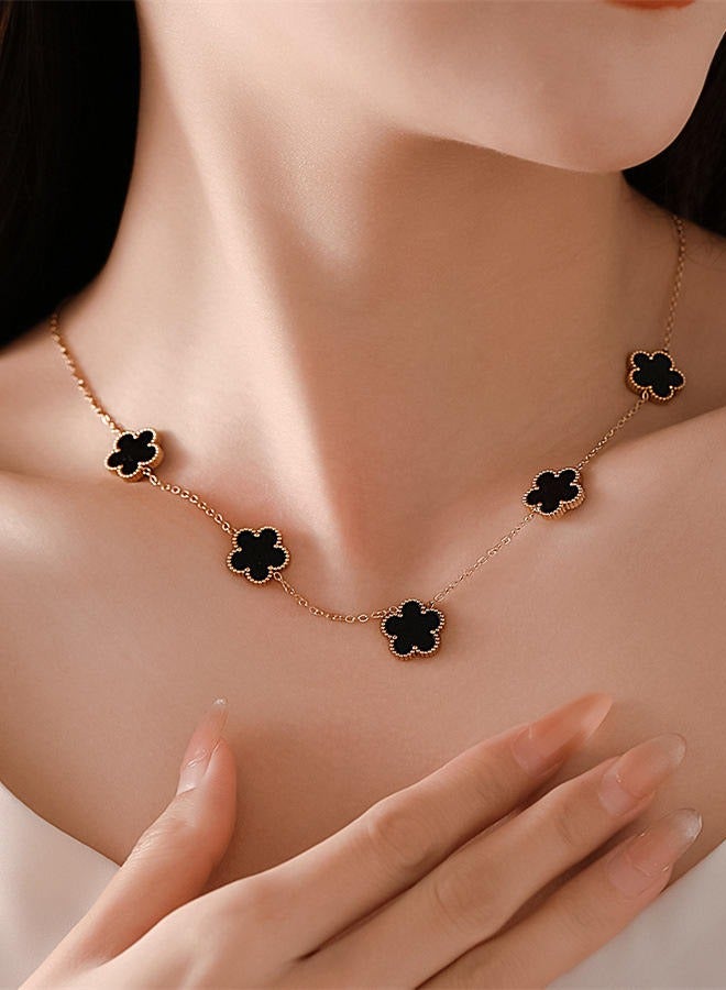 Luxury Jewelry Set – 4 Elegant Pieces with Floral Design - Black  - Image 2