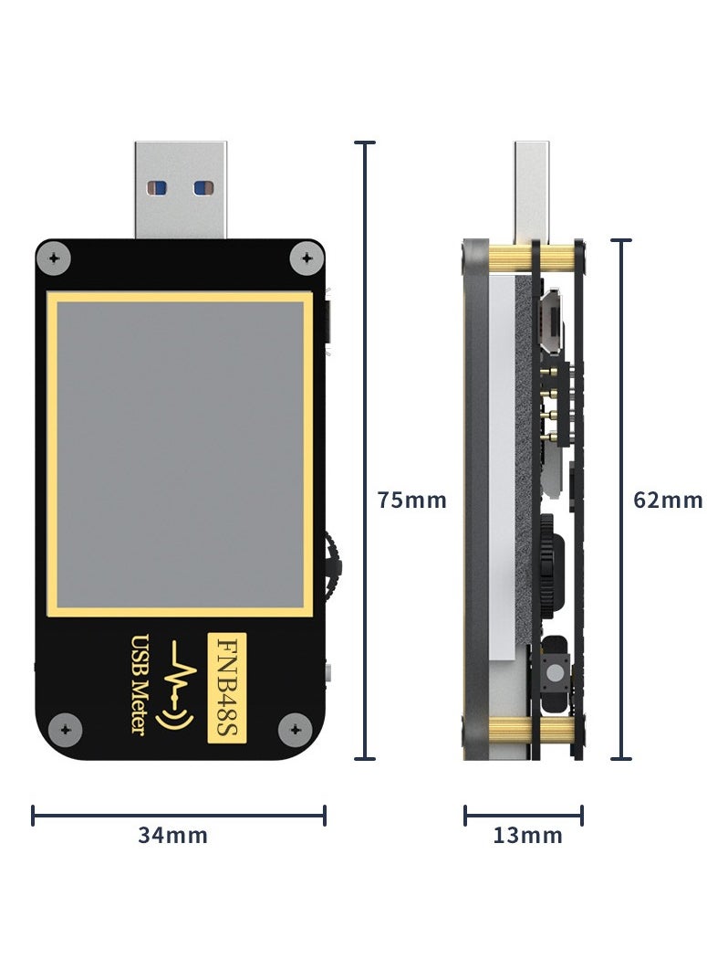 FNIRSI-FNB48 1.77 Inch Display Screen Voltmeter Ammeter Current Multifunction Mobile Phone Quick Recharging Tester Protocol Capacity Test Tool