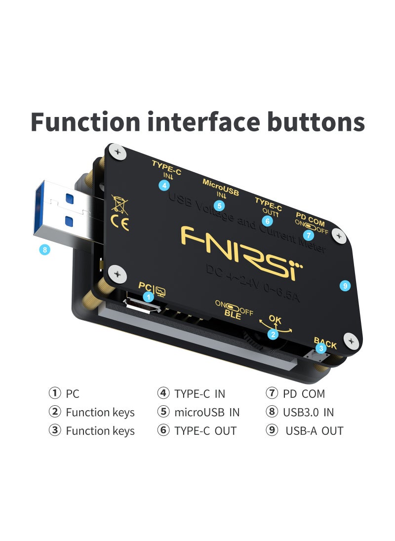 FNIRSI-FNB48 1.77 Inch Display Screen Voltmeter Ammeter Current Multifunction Mobile Phone Quick Recharging Tester Protocol Capacity Test Tool