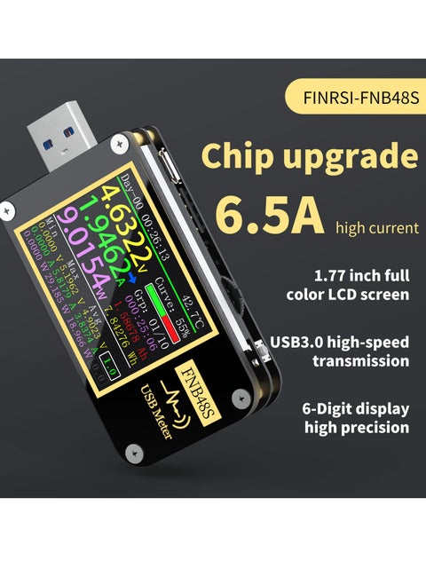 FNIRSI-FNB48 1.77 Inch Display Screen Voltmeter Ammeter Current Multifunction Mobile Phone Quick Recharging Tester Protocol Capacity Test Tool