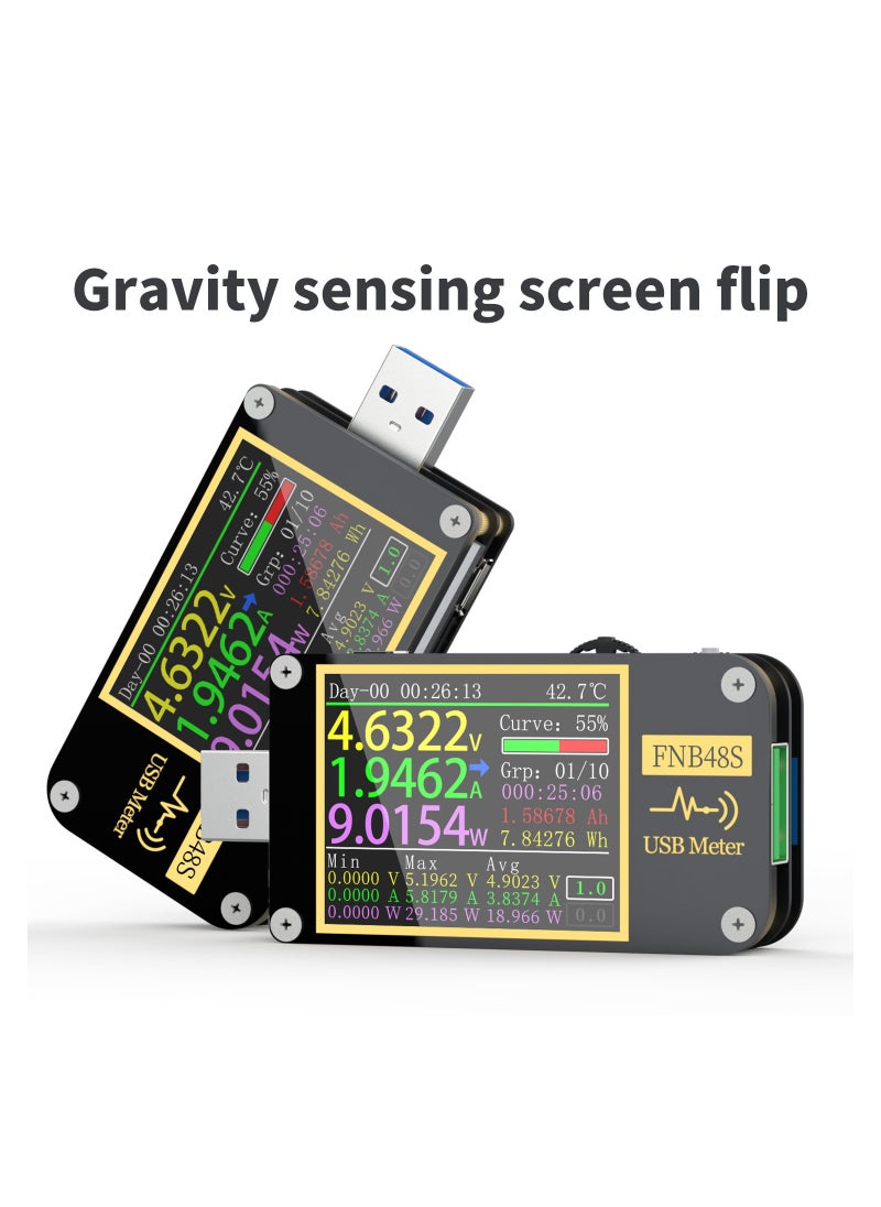 FNIRSI-FNB48 1.77 Inch Display Screen Voltmeter Ammeter Current Multifunction Mobile Phone Quick Recharging Tester Protocol Capacity Test Tool