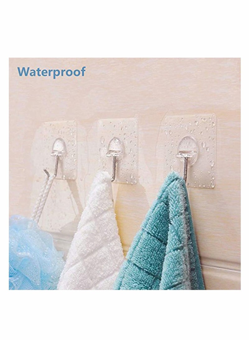 8 Pack Wall Hooks Self Adhesive Sticker Hanger Clear Reusable Seamless - Image 2