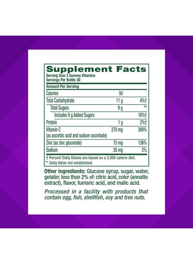 Vitafusion Power Zinc Gummy Vitamins, Strawberry Tangerine Flavored Immune Support (1), 90 Count  - Image 4
