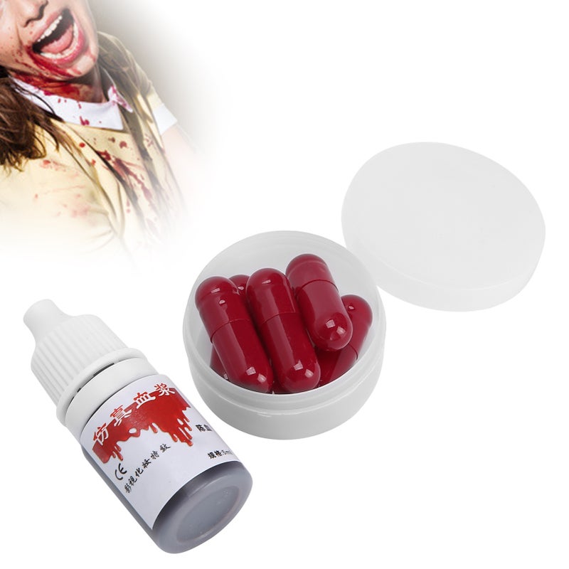 Fake Blood Capsules Halloween Makeup Blood Costume Cosplay Prop Party Trick Supplies - Image 2
