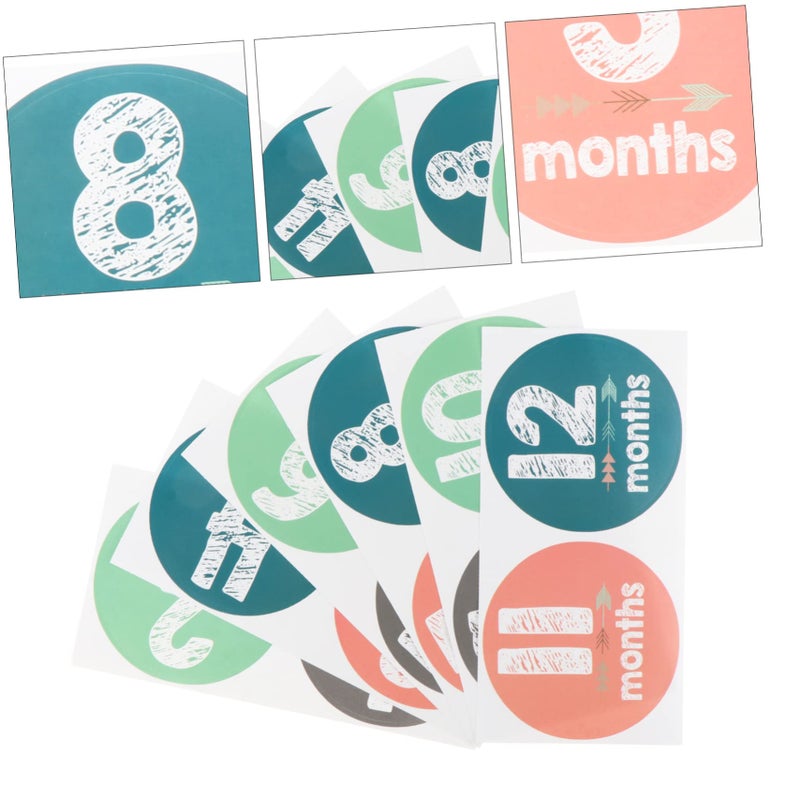12Pcs Baby Milestone Stickers Easy Peel Photo Props for Boys First Year Photography - Image 4