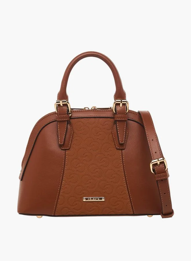Celeste Monogram Embossed Tote Bag with Detachable Strap
