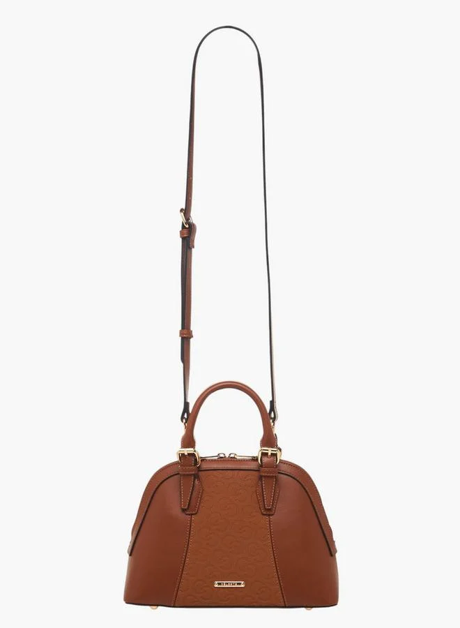 Celeste Monogram Embossed Tote Bag with Detachable Strap