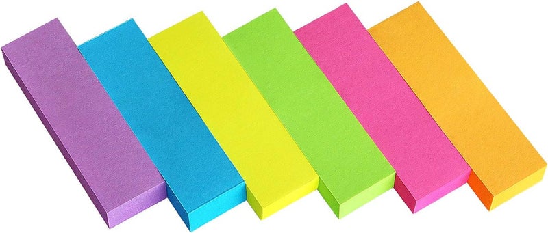 Eastern Wolf 30 Pads 0.5x1.8 Sticky Notes Flags Tabs Page Markers 6 Bright Color Sticky Index Tabs Page Flags 80 Sheet/Pad - Image 1