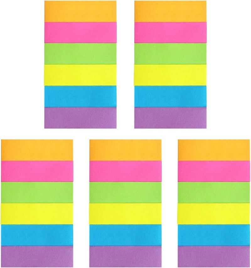 Eastern Wolf 30 Pads 0.5x1.8 Sticky Notes Flags Tabs Page Markers 6 Bright Color Sticky Index Tabs Page Flags 80 Sheet/Pad - Image 3