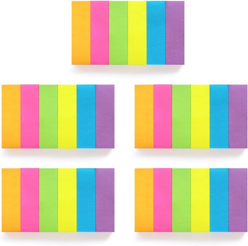 Eastern Wolf 30 Pads 0.5x1.8 Sticky Notes Flags Tabs Page Markers 6 Bright Color Sticky Index Tabs Page Flags 80 Sheet/Pad - Image 4